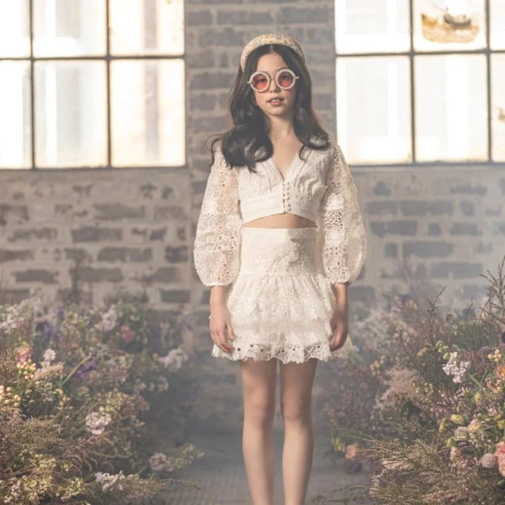 Marlo Lace Top and Skirt Set Girl's Sz 10